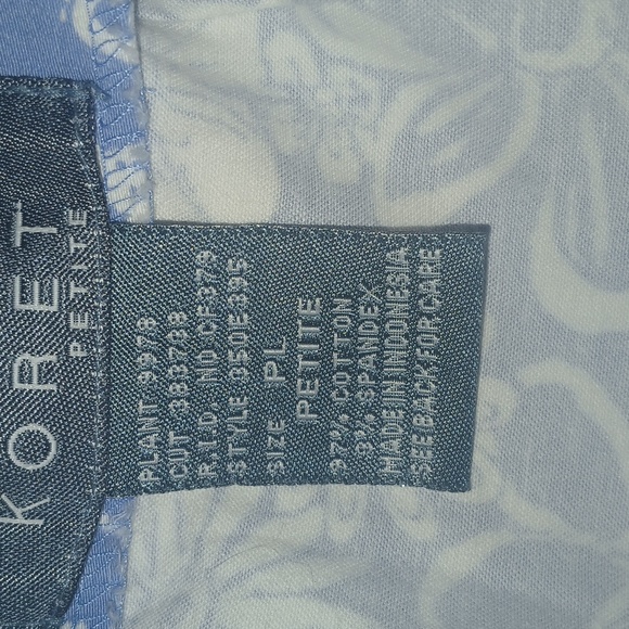 Koret Women's Skort Size Large Petite Blue White Floral Scalloped Hem Detail - Picture 4 of 4